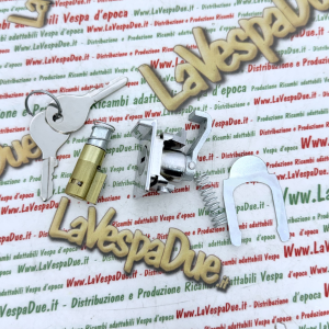 Coppia kit serrature bauletto e bloccasterzo con chiave tipo NEIMAN VESPA 50 90 125 150 160 180 200 SPECIAL PX TS SS SPRINT RALLY r.o. 152096 120328 073258 guida da 4 mm
