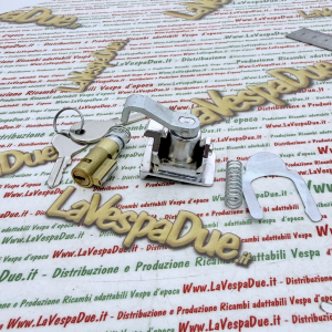 Coppia kit serrature bauletto e bloccasterzo con chiave tipo NEIMAN VESPA 50 90 125 150 160 180 200 SPECIAL PX TS SS SPRINT RALLY r.o. 152096 120328 073258 guida da 4 mm