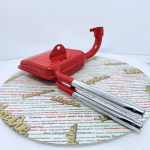 Marmitta rossa tipo abarth 125 150 VNA VNB VBA VBB SUPER VN1CT VB1CT ruota 8 pollici con doppio tubo di scarico cromato