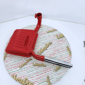 Marmitta rossa tipo abarth 125 150 VNA VNB VBA VBB SUPER VN1CT VB1CT ruota 8 pollici con doppio tubo di scarico cromato