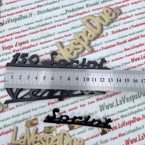 Set kit 3 scritte targhette blu notte per VESPA 150 SPRINT VLB1T in alluminio anodizzato anteriore e posteriore prodotto italiano 