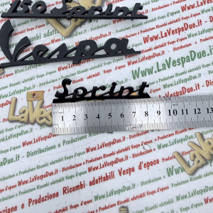 Set kit 3 scritte targhette blu notte per VESPA 150 SPRINT VLB1T in alluminio anodizzato anteriore e posteriore prodotto italiano 