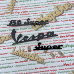 Set kit 3 scritte targhette blu notte per VESPA 150 SUPER VBC1T in alluminio anodizzato anteriore e posteriore prodotto italiano 