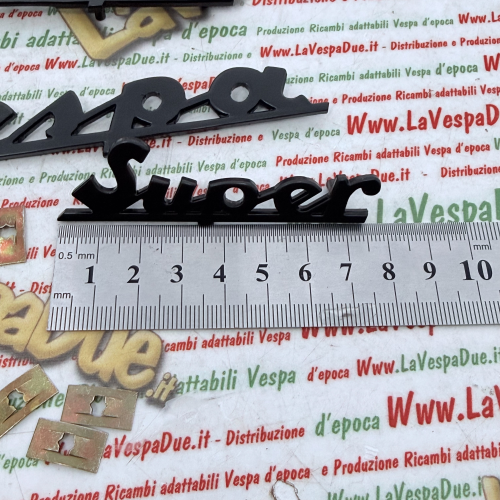 Set kit 3 scritte targhette blu notte per VESPA 150 SUPER VBC1T in alluminio anodizzato anteriore e posteriore prodotto italiano 