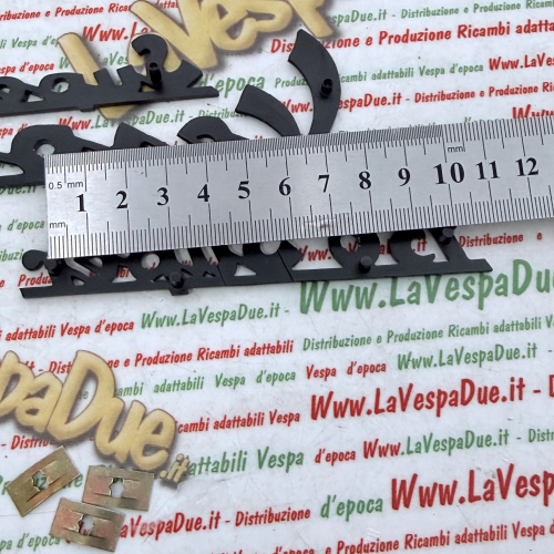 Set kit 3 scritte targhette blu notte per VESPA 150 SUPER VBC1T in alluminio anodizzato anteriore e posteriore prodotto italiano 