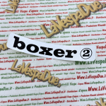 Targhetta scritta laterale adesiva BOXER 2 per PIAGGIO 50 BOXER 2 adesivo argento alluminio 