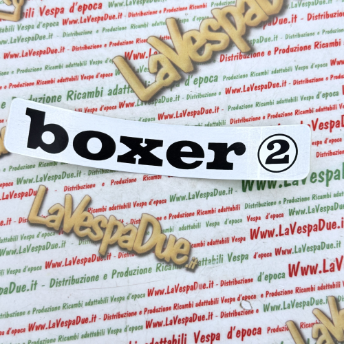 Targhetta scritta laterale adesiva BOXER 2 per PIAGGIO 50 BOXER 2 adesivo argento alluminio 