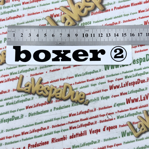 Targhetta scritta laterale adesiva BOXER 2 per PIAGGIO 50 BOXER 2 adesivo argento alluminio 