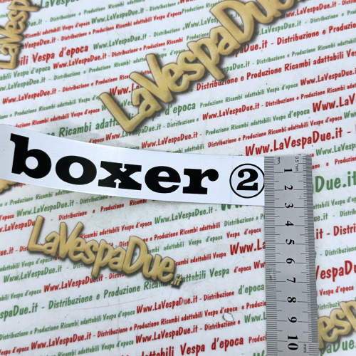 Targhetta scritta laterale adesiva BOXER 2 per PIAGGIO 50 BOXER 2 adesivo argento alluminio 