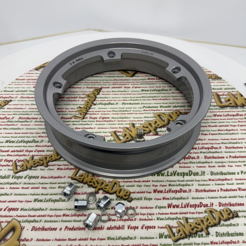 Metallisch graue Tubeless-Felge, Daisy-Modell, für VESPA 50 125 150 200 SPECIAL PRIMAVERAS ET3 ELESTART PX PE SPRINT T5 etc....