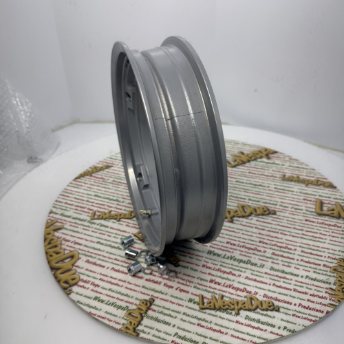 Metallisch graue Tubeless-Felge, Daisy-Modell, für VESPA 50 125 150 200 SPECIAL PRIMAVERAS ET3 ELESTART PX PE SPRINT T5 etc....