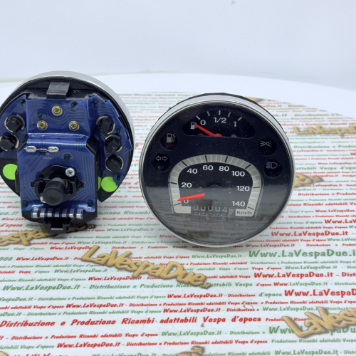 Contachilometri VESPA PX PE MY MILLENNIUM 125 150 200 140 km/h adat. r.o. 583074 Arcobaleno nero con cornice cromata