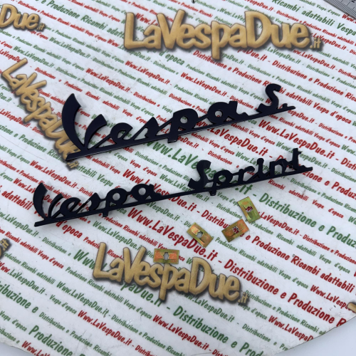 Set 2 targhette scritte blu notte per VESPA 150 SPRINT VLB1T 52001> VLB2T 50001> in alluminio anodizzato anteriore e posteriore prodotto italiano 