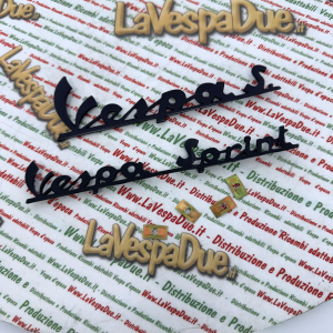 Set 2 targhette scritte blu notte per VESPA 150 SPRINT VLB1T 52001> VLB2T 50001> in alluminio anodizzato anteriore e posteriore prodotto italiano 