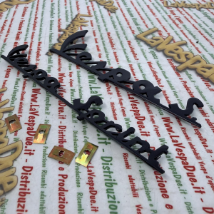 Set 2 targhette scritte blu notte per VESPA 150 SPRINT VLB1T 52001> VLB2T 50001> in alluminio anodizzato anteriore e posteriore prodotto italiano 