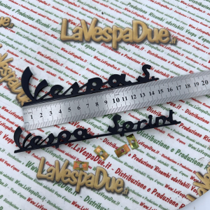 Set 2 targhette scritte blu notte per VESPA 150 SPRINT VLB1T 52001> VLB2T 50001> in alluminio anodizzato anteriore e posteriore prodotto italiano 