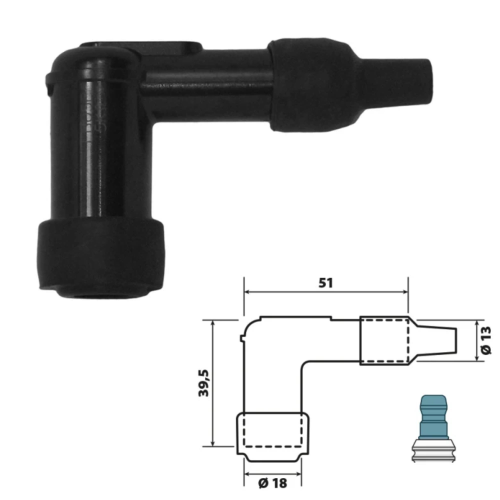 Cappuccio attacco candela LB05E con resistore per VESPA APE LAMBRETTA CIAO