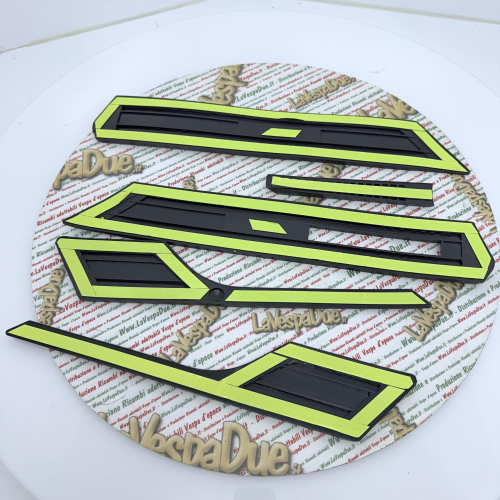 Serie strisce paracolpi X FOX UTAH in gomma nero adesive VESPA PK 50 125 protezioni paraurti parafango e cofani modanature parascocche 