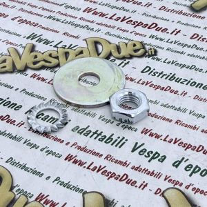 Kit dado e rondelle per VESPA PK PX N RUSH T5 COSA HEXAGON specifico attacco superiore ammortizzatore anteriore sottovite supporto r.o. 174088 012535 021210
