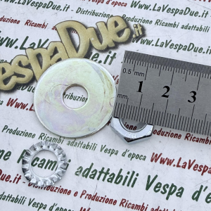 Kit dado e rondelle per VESPA PK PX N RUSH T5 COSA HEXAGON specifico attacco superiore ammortizzatore anteriore sottovite supporto r.o. 174088 012535 021210