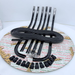 Serie strisce pedana di colore nero semilucido perVESPA 125 150 SUPER GTR GT TS SPRINT VELOCE 180 200 RALLY r.o. 610233M completa in alluminio tenero con listelli e puntalini neri