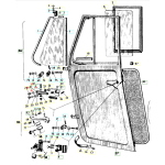 Staffa destra per vetro deflettore laterale APE 220 400 420 MP P501 P601 MP601 CLASSIC E4 VAN r.o. 108801 sportello ORIGINALE PIAGGIO