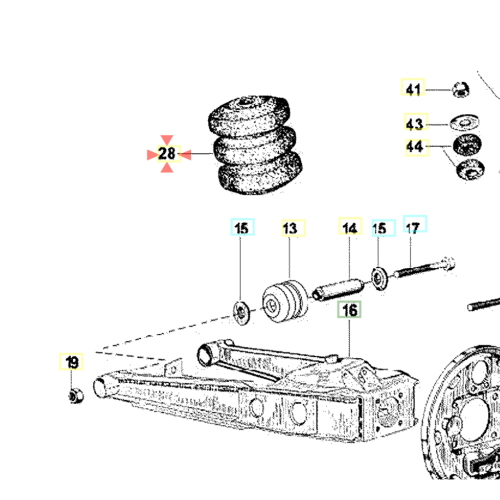 Tampone braccio oscillante posteriore PIAGGIO APE 420 CALESSINO VME r.o. 568289 568289P ammortizzatore posteriore
