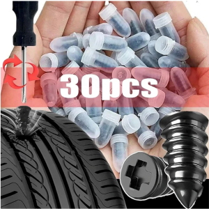 Reifenreparaturset zum Einstecken und Loslegen für Auto, Motorrad, LKW, Roller, Reparatur von schlauchlosen Reifen, Gumminagel zur Reifenreparatur mit Schraubendreher