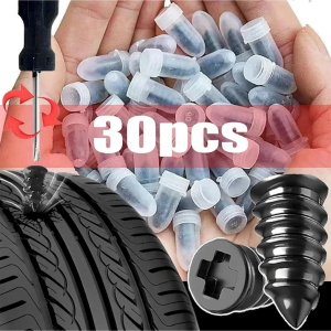 Reifenreparaturset zum Einstecken und Loslegen für Auto, Motorrad, LKW, Roller, Reparatur von schlauchlosen Reifen, Gumminagel zur Reifenreparatur mit Schraubendreher
