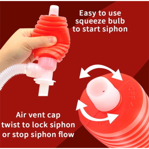 Bomba manual para la aspiración y transferencia de líquidos como gasolina, aceite, agua y anticongelante, para la eliminación segura de fluidos nocivos de los radiadores y depósitos de combustible de vehículos VESPA, APE y LAMBRETTA.
