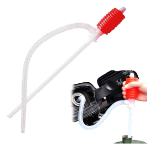 Bomba manual para la aspiración y transferencia de líquidos como gasolina, aceite, agua y anticongelante, para la eliminación segura de fluidos nocivos de los radiadores y depósitos de combustible de vehículos VESPA, APE y LAMBRETTA.