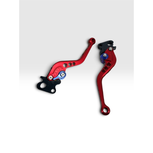 Par de manetas deportivas rojas ajustables en 6 posiciones para VESPA 50 80 90 125 150 160 180 200 NLR SPECIAL PRIMAVERA ET3 PK S XL VNA VNB TS GT GTR SPRINT VBA GS SS RALLY PX PE