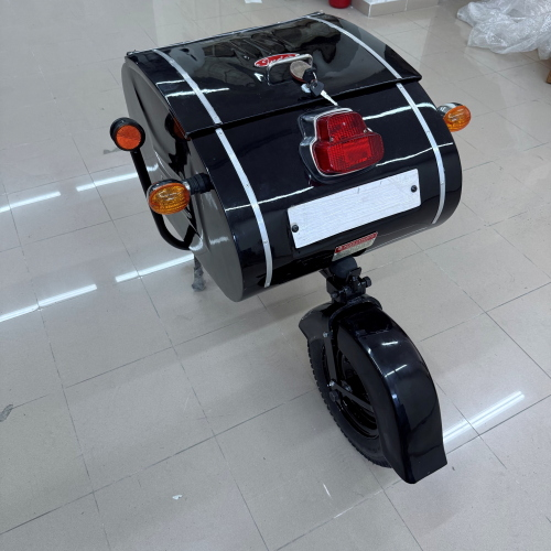 White painted trailer trolley to be applied to the rear part adaptable to VESPA LAMBRETTA to all scooters or motorcycles scooter trailer type PAV