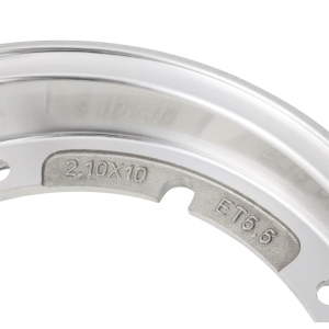 Cerchio tubeless SIP 2.0 81065100 in alluminio lucido pneumatici 2.10 3.00 3.50 - 10 " per VESPA 50 80 90 125 150 160 180 200 ET3 PK S XL SPRINT GT TS GL GS SS PX PE T5 RALLY COSA  