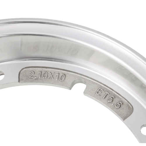 Cerchio tubeless SIP 2.0 81065100 in alluminio lucido pneumatici 2.10 3.00 3.50 - 10 " per VESPA 50 80 90 125 150 160 180 200 ET3 PK S XL SPRINT GT TS GL GS SS PX PE T5 RALLY COSA  