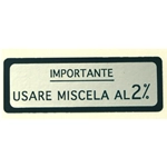 Autocollant mélange vert 2% pour VESPA 125 VNB 150 VBA GL - 58 X 20 mm.