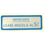 Autocollant bleu à 5 % pour VESPA 125 150 160 180 - 58 X 20 mm.