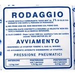 Adesivo Norme Rogaggio Blu per VESPA 180 RALLY VSD 2% Originale
