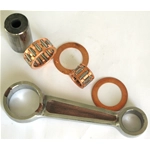Complete connecting rod with roller cage for Piaggio APE 50 crankshaft