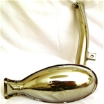 Chrome fish muffler for VESPA 125 low headlight year 1950 from frame V13T TO V15T gear rod ro 014412