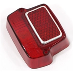 Luz reflectora trasera roja con anillo de aluminio para VESPA 50 de primera serie.