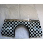 Paravento cupolino serigrafato nero/bianco per VESPA 50 90 125 N L R ET3 PRIMAVERA SS competo di staffe