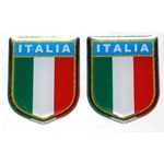 Escudo adhesivo pequeño tricolor "ITALY" para VESPA LAMBRETTA MOTOM GILERA MOTOGUZZI, dimensiones cm. 2,5X3