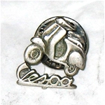 Miniature VESPA pin brooch from the 1960s in metal alloy, ro 610174M, diameter approximately 12 mm
