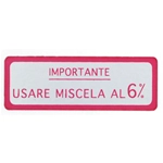 Pegatina de mezcla roja al 6% para VESPA 150 GS de 1954 a 1961 VS1T 5T