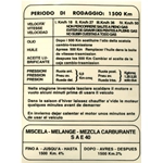 Adesivo Norme Rodaggio per LAMBRETTA 4 Marce 50 KMH - 110 X 148 mm.