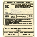Autocollant de règles de rodage pour LAMBRETTA 4 vitesses 60 km/h - 110 x 148 mm.
