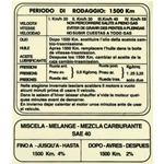 Autocollant des règles de rodage pour LAMBRETTA 4 vitesses 55 km/h - 110 x 148 mm.