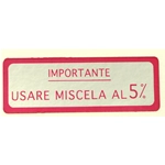 Pegatina de mezcla roja al 5% para VESPA 125 V30 > 33T VM U VN VL GS
