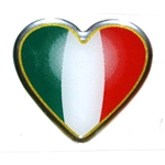 Scudetto cuore tricolore 3D per " ITALIA " per VESPA LAMBRETTA MOTOM GILERA MOTOGUZZI dimensioni mm. 35X40